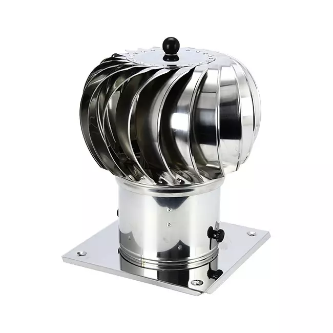 Extractor de baño impulsado por viento Cowl 150 mm de acero inoxidable, incl. soporte aislado - 65m3/h