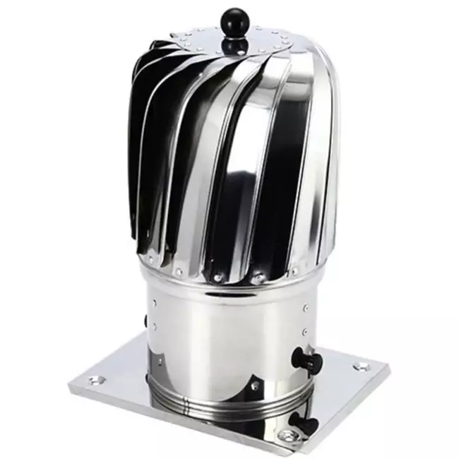 Extractor de baño impulsado por viento Oblong 150 mm de acero inoxidable, incl. soporte aislado - 325m3/h