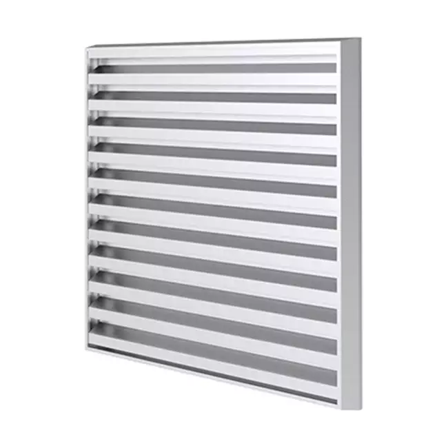 Rejilla exterior de aluminio 300x300 con lamas fijas