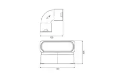 Ubbink Air Excellent 45SC kit codo vertical