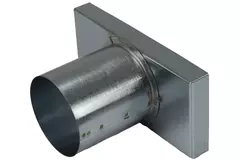 Tapa 170x80 mm con conexión de 80 mm de diámetro para conducto de humos