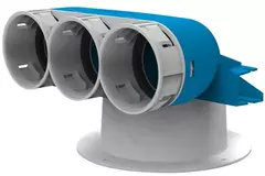 Colector de válvulas Vent-Axia Uniflexplus 3x Ø69mm con boquilla Ø125mm