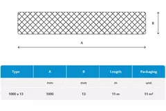Aislamiento autoadhesivo 13 mm de grosor - 1 m ancho - Capacidad del paquete 11m2