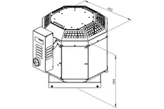 Extractor de tejado gases de combustión vertical - DVN 225 D2 F4 30