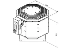 Extractor de tejado gases de combustión vertical - DVN 315 D2 F4 30