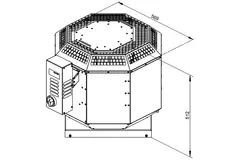 Extractor de tejado gases de combustión vertical - DVN 315 D4 F4 30