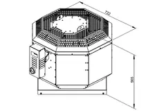 Extractor de tejado gases de combustión vertical - DVN 400 D4 F4 30