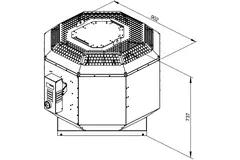 Ventilador de techo gases de combustiónafvoer verticaal - DVN 500 D4 F4 30