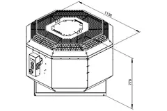Ventilador de techo gases de combustiónafvoer verticaal - DVN 560 D4 F4 30