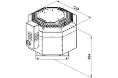 Extractor de tejado aislado gases de combustión - DVNI 225 D2 F4 30