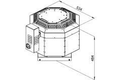 Extractor de tejado aislado gases de combustión - DVNI 250 D2 F4 30