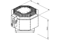 Extractor de tejado aislado gases de combustión - DVNI 315 D2 F4 30