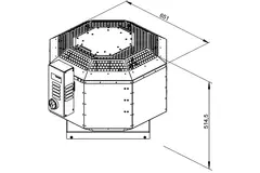 Extractor de tejado aislado gases de combustión - DVNI 315 D4 F4 30