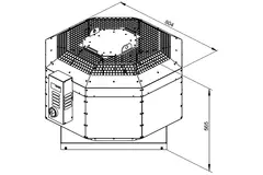 Extractor de tejado aislado gases de combustión - DVNI 355 D4 F4 30