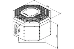 Extractor de tejado aislado gases de combustión - DVNI 450 D4 F4 30