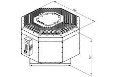Ventilador de techo aislado gases de combustiónafvoer - DVNI 500 D4 F4 30