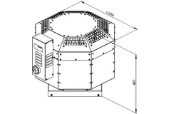 Extractor de tejado aislado catering - DVNI 225 EC 30