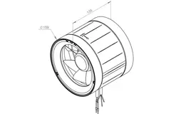 Ventilador de tubo 160mm flujo mixto ETAMASTER - EM 160 EC 01