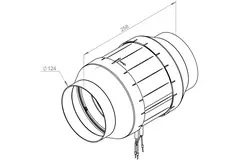 Ventilador de tubo 125mm flujo mixto ETAMASTER - EM 125L EC 02