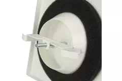 Válvula de extracción de ventilación metálica cuadrada Ø 100 mm blanco con muelles de sujeción - DVSQ100