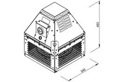 Extractor de tejado gases de combustión horizontal - DHN 250 D2 F4 30
