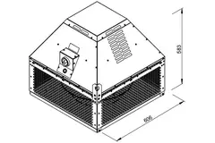 Extractor de tejado gases de combustión horizontal - DHN 400 D4 F4 30