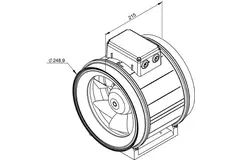 Extractor circular en línea Ruck ETAMASTER con motor EC 1780m³/h - Ø 250 mm + potenciómetro de control 10 kO