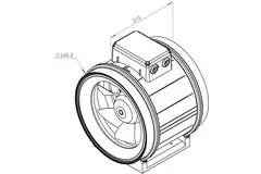 Extractor circular en línea Ruck ETAMASTER con motor EC 2175m³/h - Ø 250 mm + potenciómetro de control 10 kO