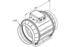 Extractor circular en línea Ruck ETAMASTER con motor EC 1300m³/h - Ø 200 mm + potenciómetro de control 10 kO