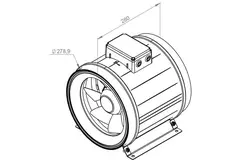 Extractor circular en línea Ruck ETAMASTER con motor EC 2440m³/h - Ø 280 mm + potenciómetro de control 10 kO