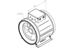Extractor circular en línea Ruck ETAMASTER con motor EC 2960m³/h - Ø 315 mm + potenciómetro de control 10 kO