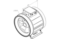 Extractor circular en línea Ruck ETAMASTER con motor EC 3320m³/h - Ø 355 mm + potenciómetro de control 10 kO