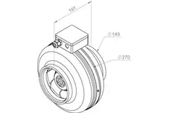 Extractor circular en línea Ruck 440m³/h - Ø 150 mm + regulador electrónico continuo 1,0 A