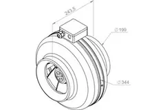 Extractor circular en línea Ruck 1040m³/h – Ø 200 mm + regulador electrónico continuo 1,0 A