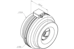 Extractor circular en línea Ruck 1170m³/h – Ø 315 mm + regulador electrónico continuo 1,0 A