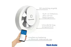 Extractor de baño Svara con sensor de humedad y luz 100-125mm (controlado por app)