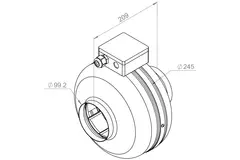 Ventilador de tubo 100mm centrífuga - RS 100L 20