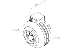 Extractor circular en línea Ruck 300m³/h - Ø 125 mm + regulador electrónico continuo 1,0 A