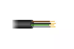 Cable flexible de caucho negro 4 x 1,5 para uso en exteriores, rollo de 50 metros
