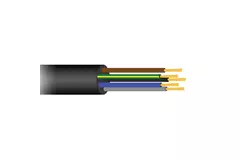 Cable de goma negro flexible 5 x 2,5 para uso en exteriores, rollo de 50 metros