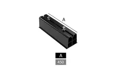 Barra de montaje exterior de PVC duro, longitud 450 mm