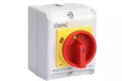 Interruptor de mantenimiento 32A 4 polos 230-440V, IP65 + 2 x prensaestopas