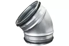 Codo helicoidal corto y redondo 45º Ø 80 mm para tubos helicoidales