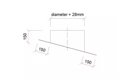 Placa adhesiva de aluminio Thermoduct para paso de tejado diámetro 125 mm - 15 grados