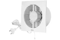 Extractor de baño Ø 100 mm blanco con interruptor de cuerda y enchufe - EE100WP