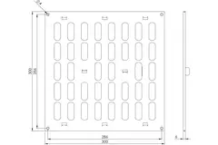 Rejilla metálica ajustable 300x300 negro - MR3030RM - RAL9005