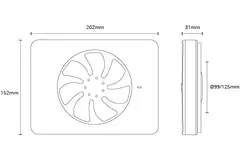 Extractor de baño Vent-Axia Lo-Carbon iQ de diseño plano Ø 100 - 125