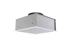 Difusor de techo perforado 594x594 para extracción con entrada lateral Ø200