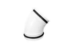Codo 45º blanco diámetro 125 mm metal - RAL 9010