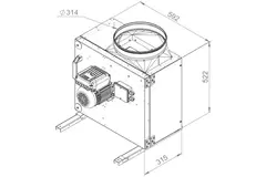 Extractor de caja flujo de aire exterior del motor - MPS 280 EC 30
